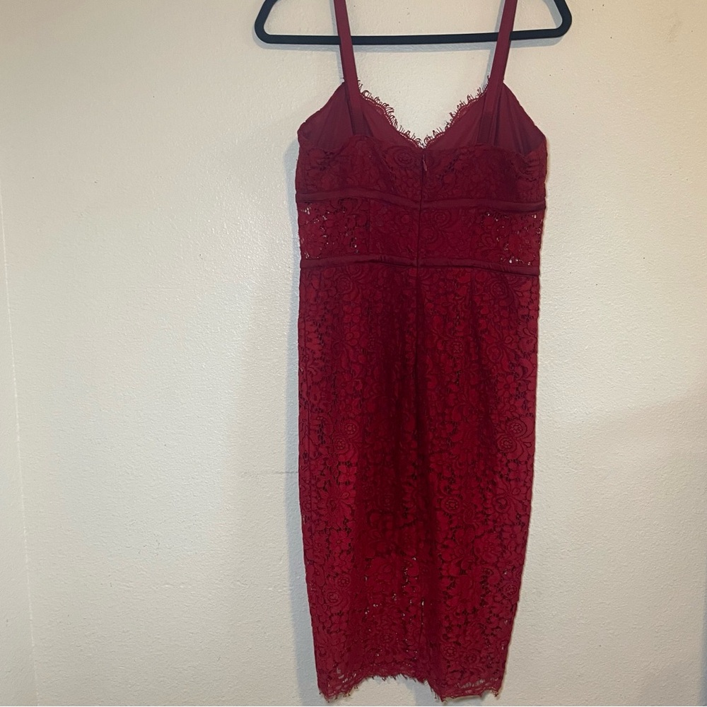 Express Women’s Red Lace Bodycon Dress – Size 10 – Elegant Cocktail Party Dress